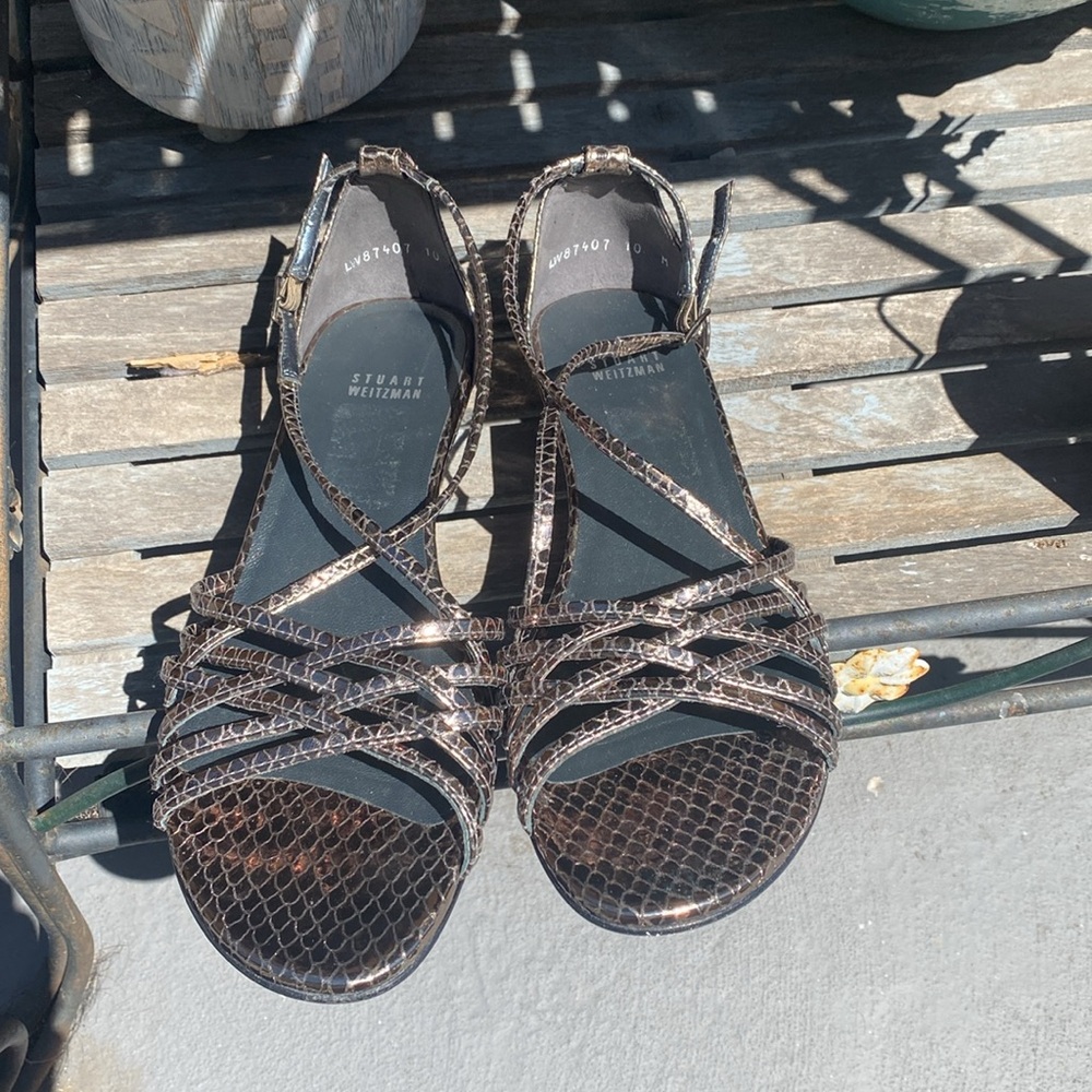 Stuart Weitzman Silver Strappy Sandals